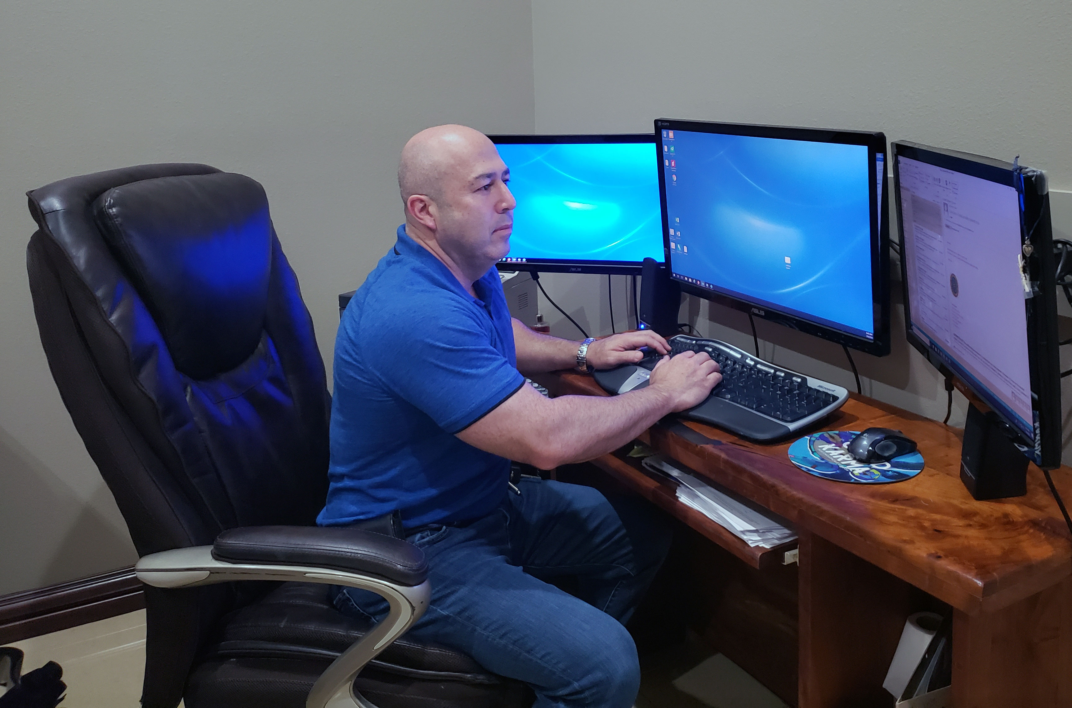 Process server at work in the ALPS office in McAllen